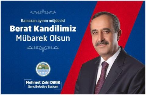 Belediye Başkanı Mehmet Zeki DİRİK Berat Kandili mesajı: Ramazan’ın müjdecisi Berat Kandilinizi tebrik eder, hayırlara vesile olmasını Cenab- ı Allah’tan niyaz ederim.